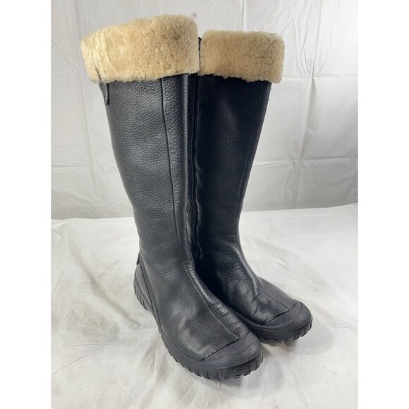Cole Haan Air G-Series Waterproof Leather Boots Fur Trim Womens 6B - Picture 1 of 13